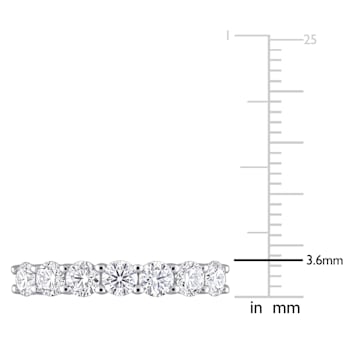 1 CT DEW Created Moissanite Semi Eternity Ring in 10K White Gold