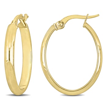 24mm Polished Hoop Earrings in 14k Yellow Gold