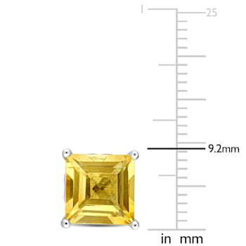 4 4/5 CT TGW Square Citrine Stud Earrings in Sterling Silver