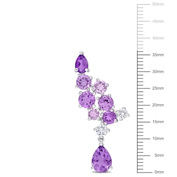 7 CT TGW Multi Gemstone Drop Earrings in Sterling Silver