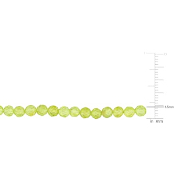 11 1/3ctw Peridot Beaded Necklace in Yellow Plated Sterling Silver