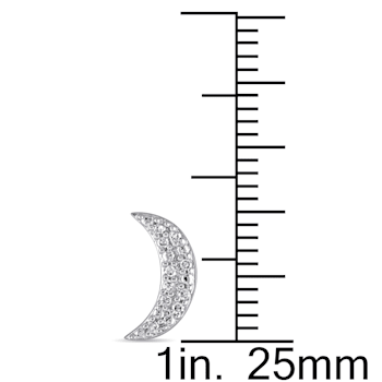 1/10 CT TW Diamond Crescent Earrings in Sterling Silver