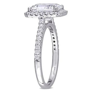 2-7/8 CT DEW Created Moissanite Halo Engagement Ring in 10K White Gold