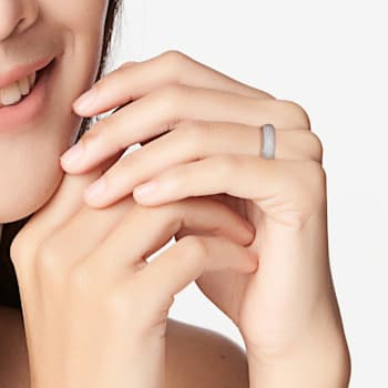 4/5 CT TGW Created Moissanite Semi-Eternity Ring in Sterling Silver