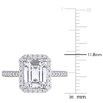 2-7/8 CT DEW Created Moissanite Halo Engagement Ring in 10K White Gold