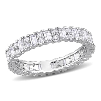 1 5/8 CT DEW Created Moissanite Eternity Ring in Sterling Silver