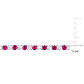 33 CT TGW Created Ruby and Created White Sapphire Tennis Necklace in
Sterling Silver