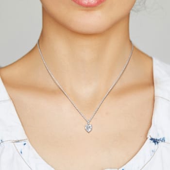 2 CT DEW Created Moissanite Solitaire Pendant with Chain in Sterling Silver