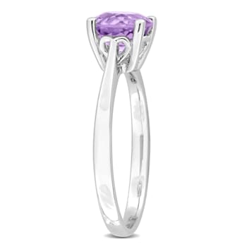 1 1/3 CT TGW Amethyst Solitaire Ring in Sterling Silver