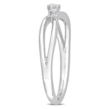 1/10 CT TW Diamond Criss-Cross Band in Sterling Silver