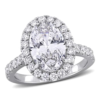 3 7/8 CT TW Lab-Grown Diamond Halo Ring in 14K White Gold