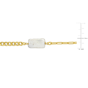 10-16.5MM Freshwater Cultured Pearl Station Necklace in 14K Yellow Gold
Over Sterling Silver