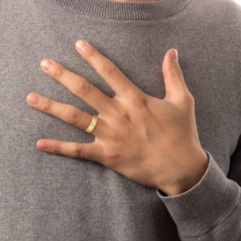 Men's 6mm Double Row Textured Wedding Band in 14K Yellow Gold