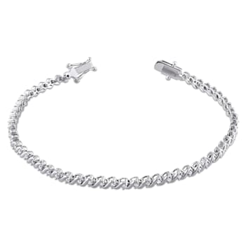 1/2 CT TW Diamond S-Shape Tennis Bracelet in Sterling Silver