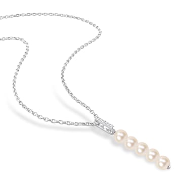 4.5-5MM Freshwater Cultured Pearl and 1/5 CT TGW Topaz Pendant with
Chain in Sterling Silver