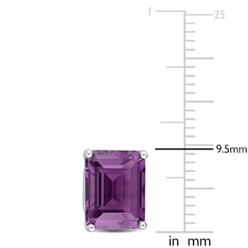 4 3/4 CT TGW Octagon Simulated Alexandrite Stud Earrings in Sterling Silver