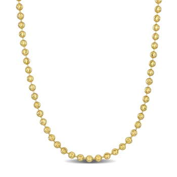 3mm Diamond Cut Ball Chain Necklace in 10k Yellow Gold, 18 in