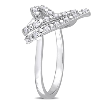 1/5 CT TW Diamond Open Heart Ring in Sterling Silver