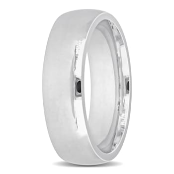 Men's 6.5mm Comfort Fit Wedding Band in 14K White Gold