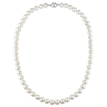 8 - 9 MM Cultured Freshwater Pearl Strand with Sterling Silver Ball Clasp