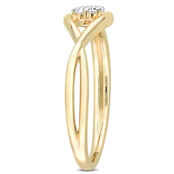 Diamond Accent Infinity 18K Yellow Gold Over Sterling Silver Promise Ring