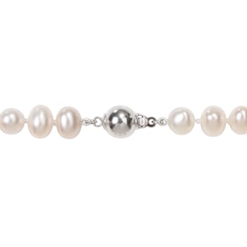 6 - 7 MM Cultured Freshwater Pearl 20" Strand with Sterling Silver
Ball Clasp