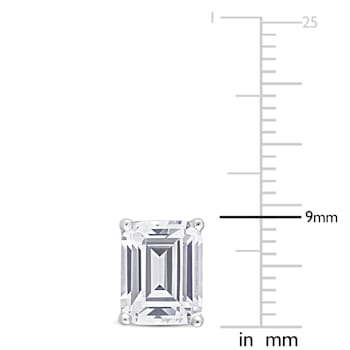 7 3/8 CT TGW Octagon Created White Sapphire Stud Earrings in Sterling Silver