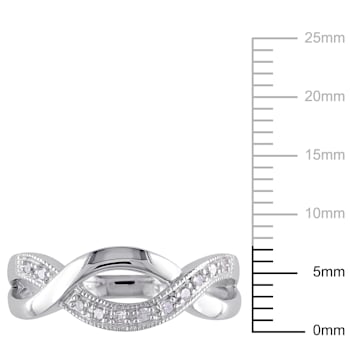 1/10ctw  Diamond Twist Ring in Sterling Silver