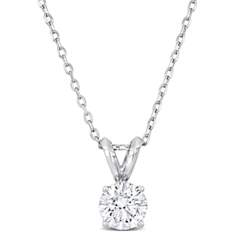 1.0ctw Lab-Grown Diamond Solitaire Pendant with Chain in Platinum (IGI Certified)