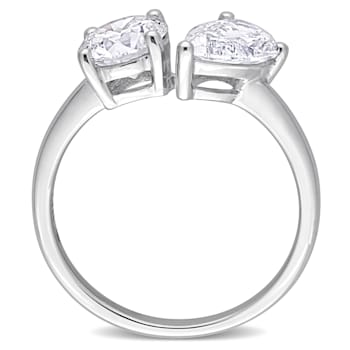 2 CT TGW Lab Grown Diamond 2-Stone Engagement Ring in 14K White Gold