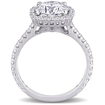 2-1/2 CT DEW Created Moissanite Halo Engagement Ring in 10K White Gold