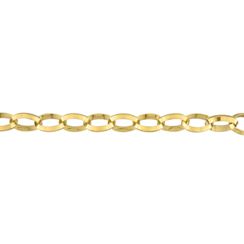 10.5MM Rolo Chain Bracelet in 18K Yellow Gold Over Sterling Silver