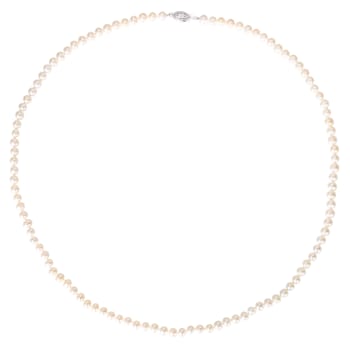 5 - 6 MM Freshwater Cultured Pearl 24" Strand with Sterling Silver Clasp