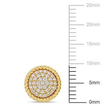 1/3 CT TW Diamond Circular Stud Earrings in 14k Yellow Gold