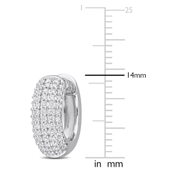 5/8 CT TGW Created  Moissanite Multi-Row Hoop Earrings in Sterling Silver