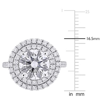 3 7/8 CT TW Lab-Grown Diamond Double Halo Ring in 14K White Gold