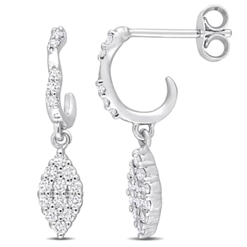 3/8 CT TW Diamond Dangle Earrings in 14K White Gold