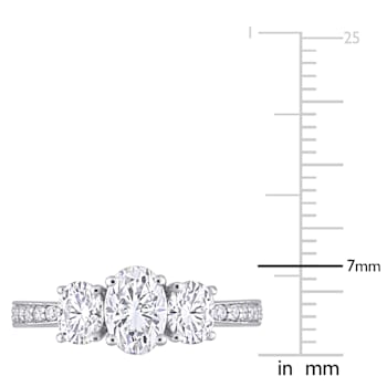 1-4/5 CT DEW Created Moissanite 3-Stone Engagement Ring in 10K Gold