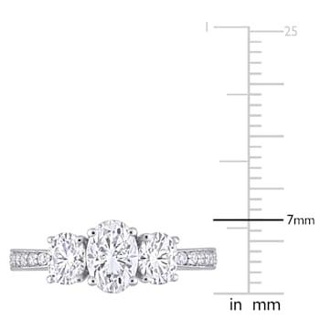 1-4/5 CT DEW Created Moissanite 3-Stone Engagement Ring in 10K White Gold