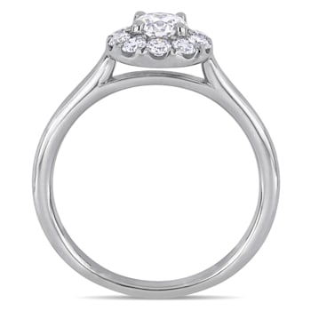 3/4 CT TGW Lab Grown Diamond Halo Engagement Ring in 14K White Gold