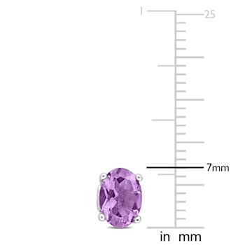 1 3/8 CT TGW Oval Amethyst Stud Earrings in Sterling Silver