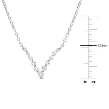 1/3 CT TGW Lab Grown Diamond "V" Necklace in Platinum Plated
Sterling Silver