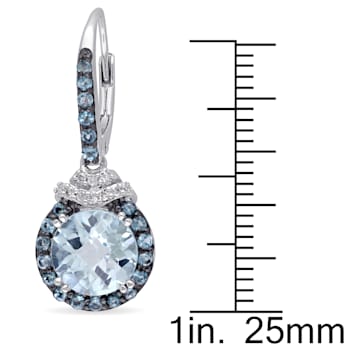 4 5/8 CT TGW Sky Blue and London Blue Topaz and 1/10 CT TW Diamond
Earrings in Sterling Silver