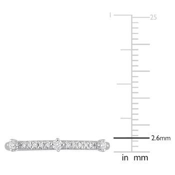 1/7 CT TGW Lab Grown Diamond Semi-Eternity Ring in Platinum Plated
Sterling Silver