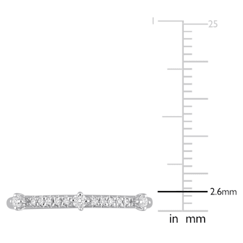 1/7 CT TGW Lab Grown Diamond Anniversary Style Band Ring in Platinum
Plated Sterling Silver