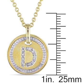 Diamond "D" Initial Pendant with Chain in 18K Yellow Gold Over
Sterling Silver