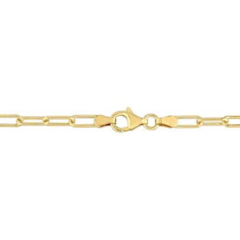 Paperclip Chain Necklace in 18k Yellow Gold Over Sterling Silver