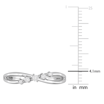 1/10 CT TW Diamond Criss-Cross Band in Sterling Silver