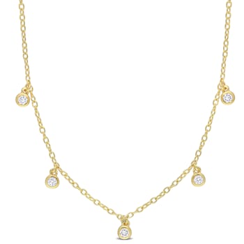 1/6 CT TGW Lab Grown Diamond Station Necklace in 18K Yellow Gold Plated
Sterling Silver