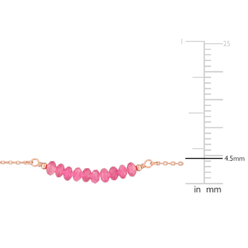 4/5 CT TGW Pink Tourmaline Bead Bar Bracelet in Rose Plated Sterling Silver
